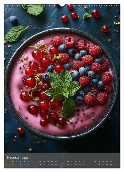 Produktbild: Smoothie Bowls - frisch und fruchtig durchs Jahr (Wandkalender 2026 DIN A2 hoch), CALVENDO Monatskalender