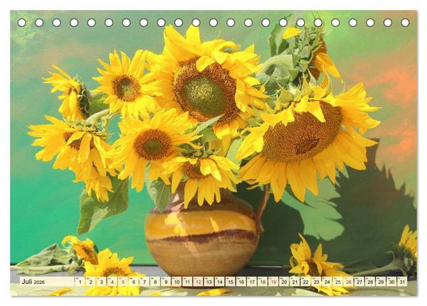 Produktbild: Sonnenblumen. Das Strahlen des Sommers (Tischkalender 2026 DIN A5 quer), CALVENDO Monatskalender