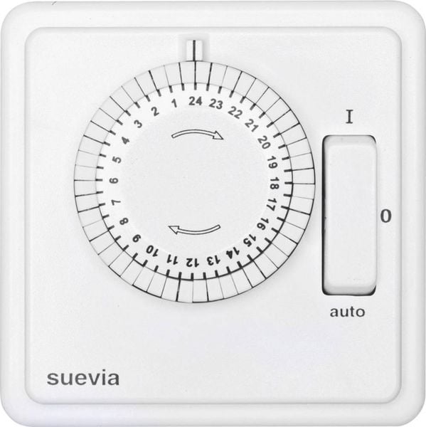 Produktbild: Suevia SU280447 Unterputz-Zeitschaltuhr analog Tagesprogramm 1200 W IP20 EIN/AUTO/AUS-Programm