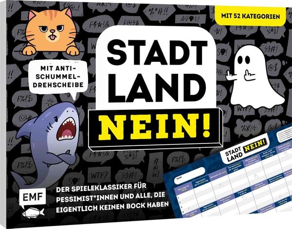 Produktbild: Stadt, Land, NEIN! &ndash; Der Spieleklassiker f&uuml;r Pessimist*innen und alle, die eigentlich keinen Bock haben