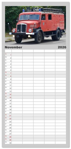 Produktbild: Familienplaner 2026 - Einsatzfahrzeuge der DDR mit 5 Spalten (Wandkalender, 21 x 45 cm) CALVENDO
