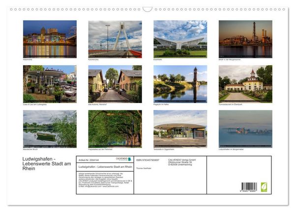Produktbild: Ludwigshafen - Lebenswerte Stadt am Rhein (Wandkalender 2026 DIN A2 quer), CALVENDO Monatskalender