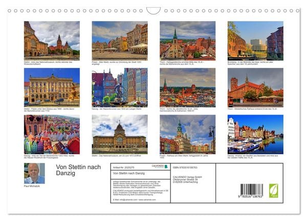 Produktbild: Von Stettin nach Danzig (Wandkalender 2026 DIN A3 quer), CALVENDO Monatskalender