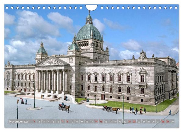 Produktbild: Leipzig zur Kaiserzeit in Farbe (Wandkalender 2026 DIN A4 quer), CALVENDO Monatskalender