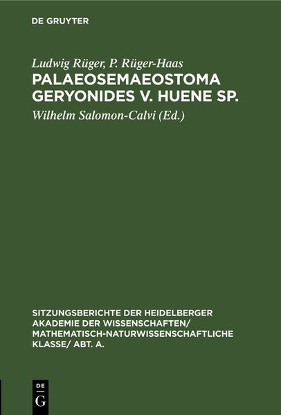 Produktbild: Palaeosemaeostoma geryonides v. Huene sp.