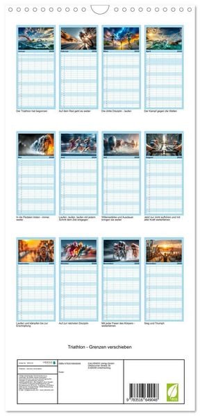 Produktbild: Familienplaner 2026 - Triathlon - Grenzen verschieben mit 5 Spalten (Wandkalender, 21 x 45 cm) CALVENDO
