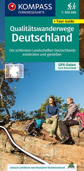 KOMPASS Fernwegekarte Qualitätswanderwege Deutschland 1:550.000, Sonstige von , Kompass-Karten, 9783990448168