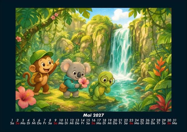 Produktbild: Wasserf&auml;lle der Fantasie mit Milo, Kiki & Taz 2027 Fotokalender DIN A4