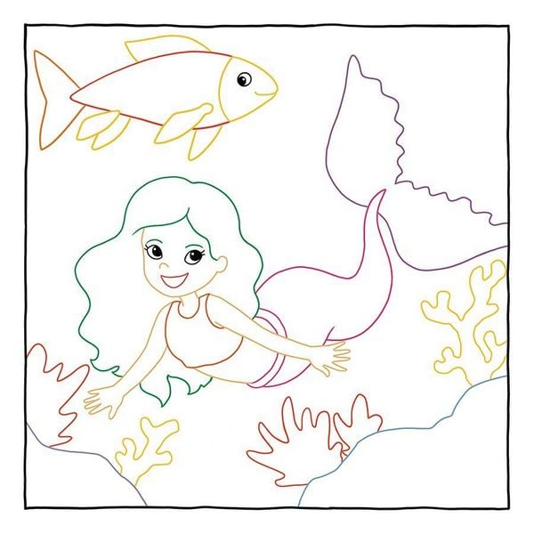Produktbild: Glitzer Zauberpapier Malbuch Wundervolle Meerjungfrauen