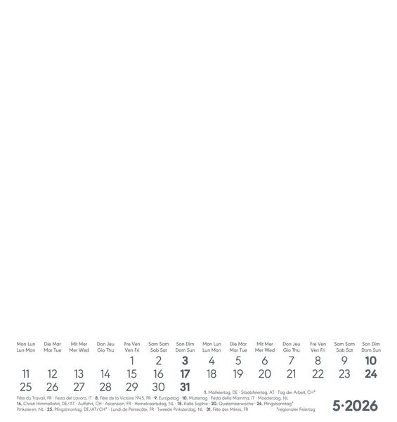Produktbild: Kreativ-Kalender weiß 2026 - 16x17 cm - Foto, Malen, Basteln - datiert - Kreativkalender - Foto-Kalender - Alpha Edition