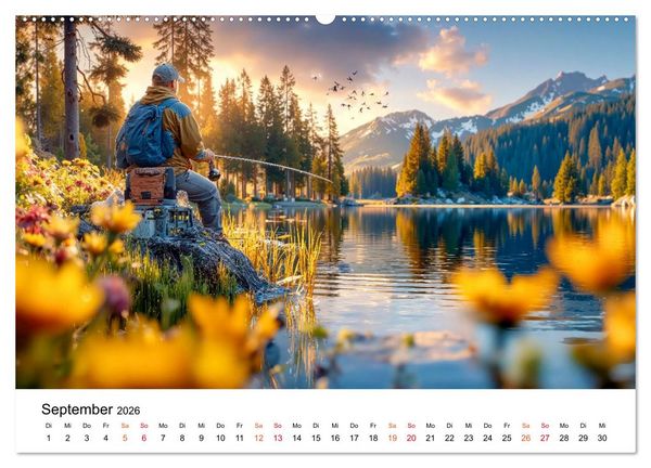 Produktbild: Angeln mit Herz und Haken (Wandkalender 2026 DIN A2 quer), CALVENDO Monatskalender