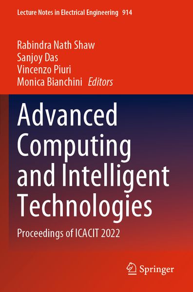 Produktbild: Advanced Computing and Intelligent Technologies