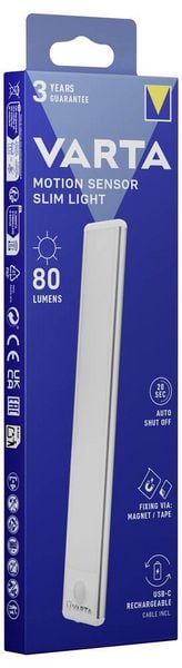 Produktbild: Varta 17624101111 Motion Sensor Slim Light Rechargeable Box Mobile Kleinleuchte mit Bewegungsmelder Wei&szlig;