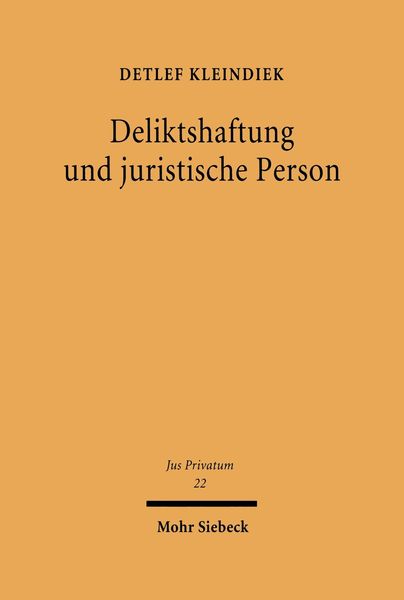 Produktbild: Deliktshaftung und juristische Person