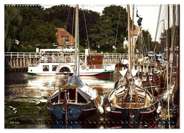 Produktbild: Ostfriesland - die alten H&auml;fen, Vintage-Style (Wandkalender 2026 DIN A2 quer), CALVENDO Monatskalender