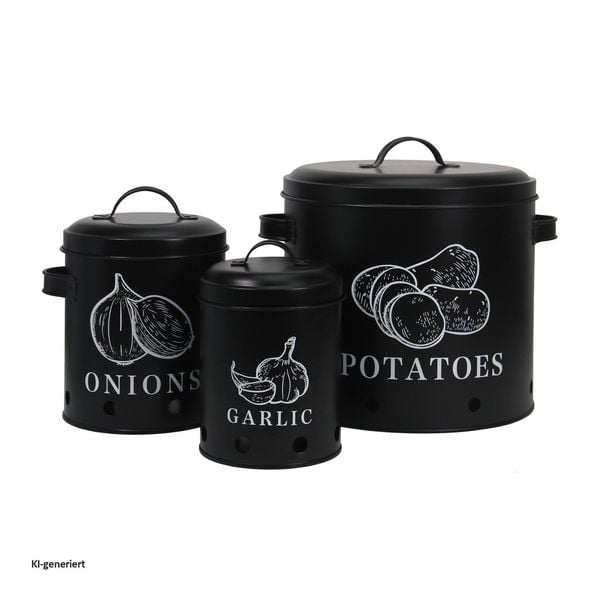 Produktbild: HTI-Living Vorratsdosen f&uuml;r Kartoffeln, Zwiebeln, Knoblauch