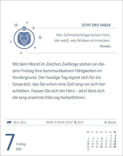 Produktbild: L&ouml;we Sternzeichenkalender 2027 - Tagesabrei&szlig;kalender - Ihr Horoskop f&uuml;r jeden Tag