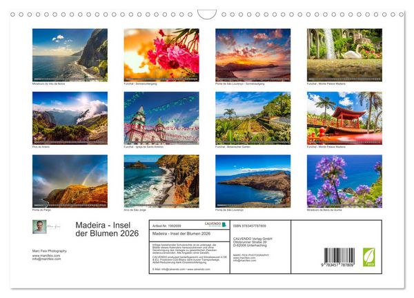 Produktbild: Madeira - Insel der Blumen 2026 (Wandkalender 2026 DIN A3 quer), CALVENDO Monatskalender