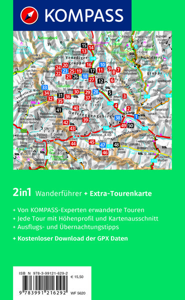 Produktbild: KOMPASS Wanderf&uuml;hrer Osttirol, Venediger- und Glocknergruppe, Defereggental, Lienzer Dolomiten, 50 Touren