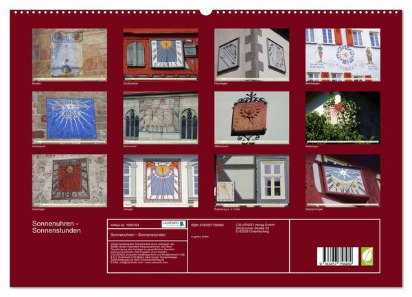 Produktbild: Sonnenuhren - Sonnenstunden (hochwertiger Premium Wandkalender 2026 DIN A2 quer), Kunstdruck in Hochglanz