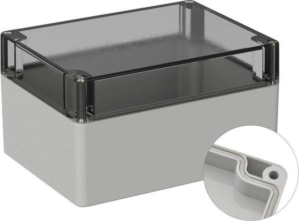 Produktbild: TRU COMPONENTS TC-9065536 Outdoor-Geh&auml;use 160 x 120 x 90 Polycarbonat Lichtgrau (RAL 7035) 1 St.