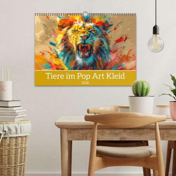 Produktbild: Tiere im Pop Art Kleid (Wandkalender 2026 DIN A3 quer), CALVENDO Monatskalender