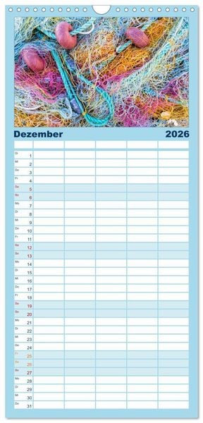 Produktbild: Familienplaner 2026 - Al&oacute;nnisos, Ski&aacute;thos, Sk&oacute;pelos mit 5 Spalten (Wandkalender, 21 x 45 cm) CALVENDO
