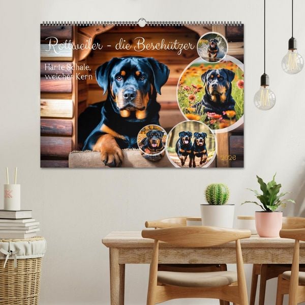 Produktbild: Rottweiler - die Besch&uuml;tzer (Wandkalender 2026 DIN A2 quer), CALVENDO Monatskalender