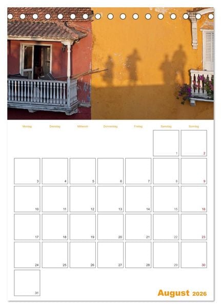 Produktbild: HOMMAGE AN KOLUMBIEN (Tischkalender 2026 DIN A5 hoch), CALVENDO Monatskalender