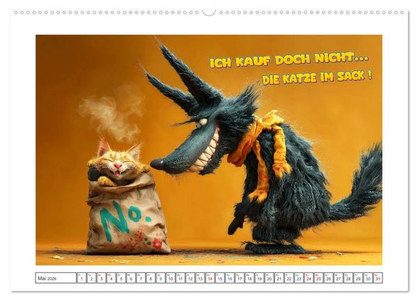 Produktbild: Tierisch gute Redensarten (Wandkalender 2026 DIN A2 quer), CALVENDO Monatskalender