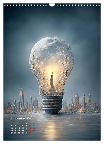 Produktbild: Das Universum in einer Gl&uuml;hbirne (Wandkalender 2026 DIN A3 hoch), CALVENDO Monatskalender
