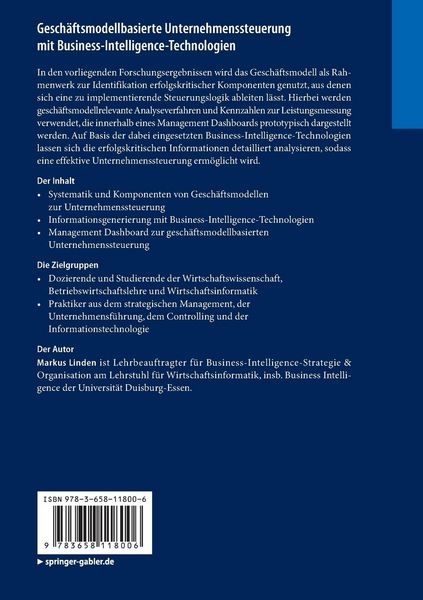Produktbild: Gesch&auml;ftsmodellbasierte Unternehmenssteuerung mit Business-Intelligence-Technologien