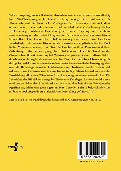 Produktbild: Geschichte der deutschen Bibel&uuml;bersetzungen in der schweizerisch-reformirten Kirche