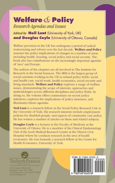 Produktbild: Welfare And Policy