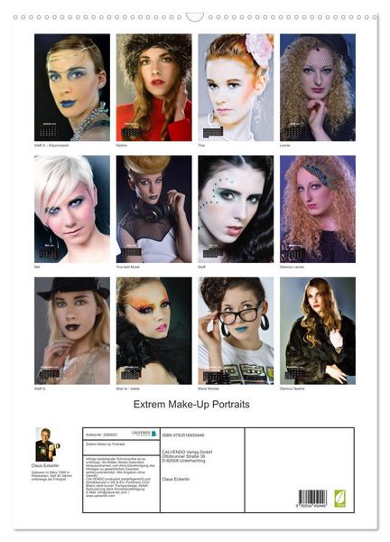 Produktbild: Extrem Make-Up Portraits (Wandkalender 2026 DIN A2 hoch), CALVENDO Monatskalender
