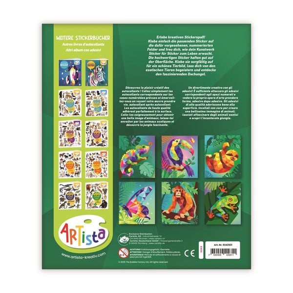 Produktbild: ARTISTA - Sticker Painting Buch Jungle (MQ3)