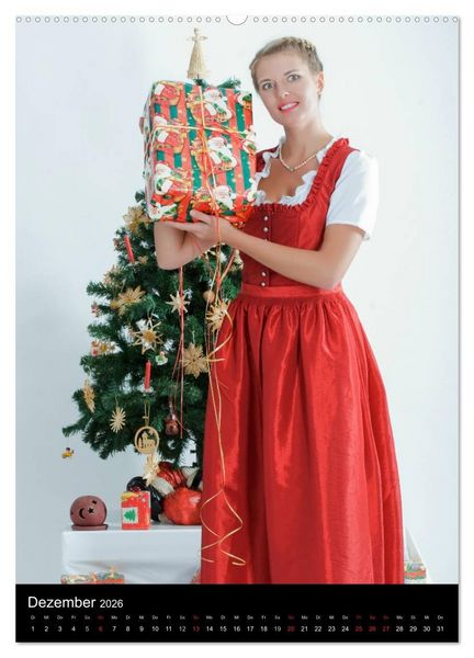 Produktbild: Bayerischer Dirndlkalender (Wandkalender 2026 DIN A2 hoch), CALVENDO Monatskalender