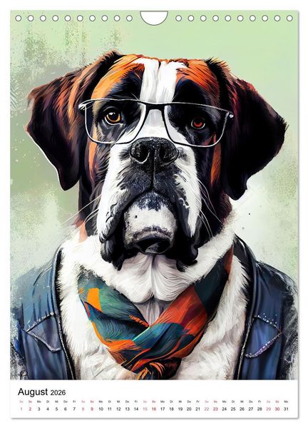 Produktbild: Hunde im Hipster Stil (Wandkalender 2026 DIN A4 hoch), CALVENDO Monatskalender
