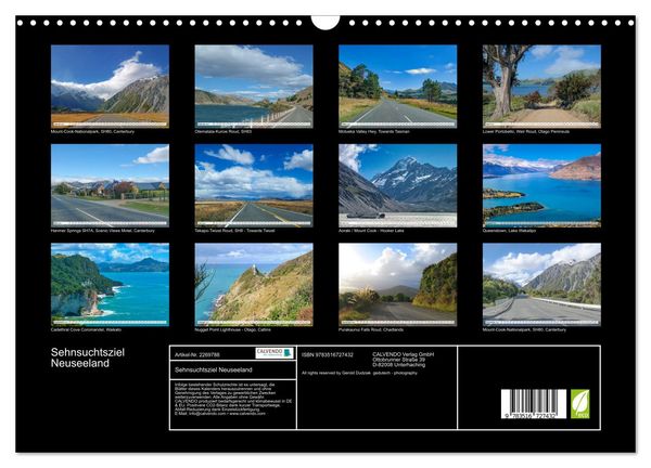 Produktbild: Sehnsuchtsziel Neuseeland (Wandkalender 2026 DIN A3 quer), CALVENDO Monatskalender