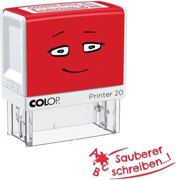 Produktbild: COLOP NIO School Motivations-Stempel, sauberer schreiben, Abdruckfarbe brave red, 38 x 14mm