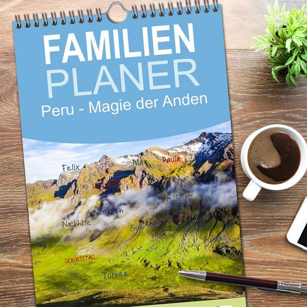 Produktbild: Familienplaner 2026 - Peru - Magie der Anden mit 5 Spalten (Wandkalender, 21 x 45 cm) CALVENDO