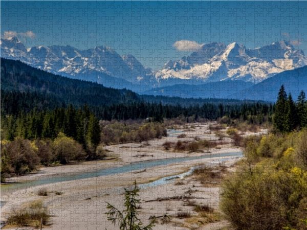Produktbild: CALVENDO Puzzle Fr&uuml;hjahr im Isartal | 1000 Teile Lege-Gr&ouml;&szlig;e 64 &times; 48 cm Foto-Puzzle f&uuml;r gl&uuml;ckliche Stunden