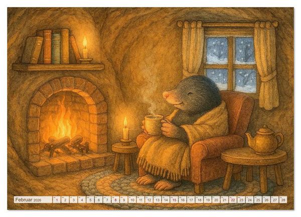 Produktbild: Zuhause bei den Kleinen. Ein Jahr voller tierischer R&uuml;ckzugsorte. (Wandkalender 2026 DIN A2 quer), CALVENDO Monatskalender