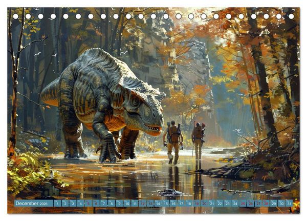 Produktbild: Dinosaur Legends (Desk Calendar 2026 DIN A5 landscape), CALVENDO 12 Month DeskCalendar