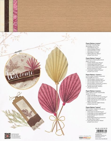 Produktbild: URSUS Spezialpapiere Paper Nature Leaves, 23 x 33 cm