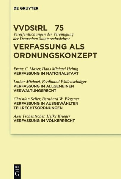 Produktbild: Verfassung als Ordnungskonzept