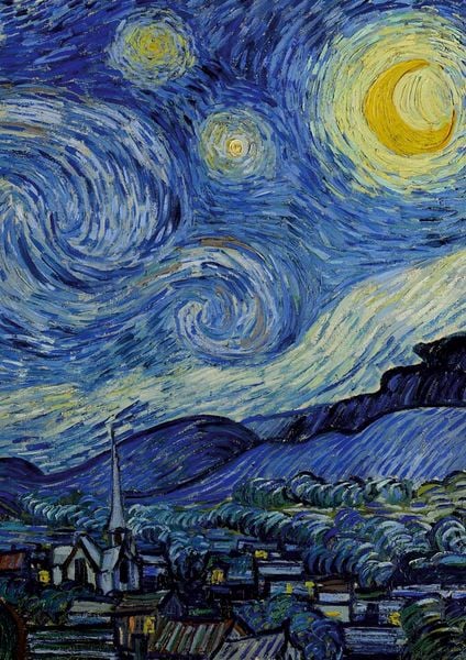 Produktbild: Notizbuch A4 liniert - 100 Seiten Soft Cover - van Gogh Sternennacht
