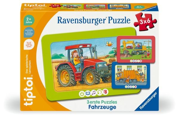 Produktbild: tiptoi&reg; 3 erste Puzzles: Fahrzeuge - 3x6 Teile