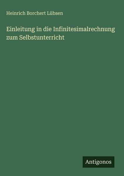Produktbild: Einleitung in die Infinitesimalrechnung zum Selbstunterricht