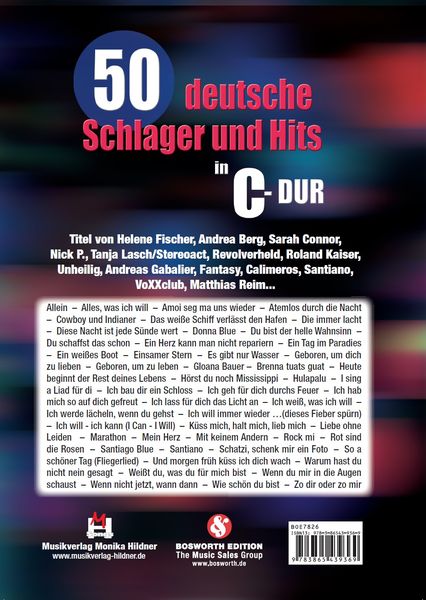 Produktbild: 50 deutsche Schlager und Hits in C-Dur